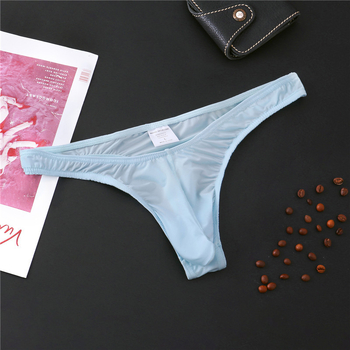 Ljetne muške thong gaćice od Ice Silk, prozračne, niski struk, bez šavova, ružičaste boje
