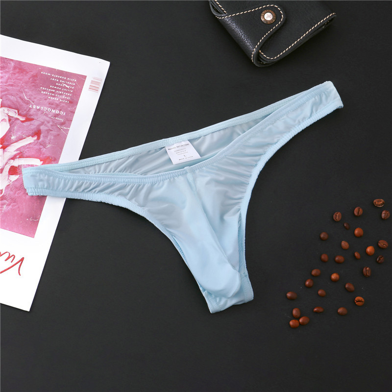 Ljetne muške thong gaćice od Ice Silk, prozračne, niski struk, bez šavova, ružičaste boje
