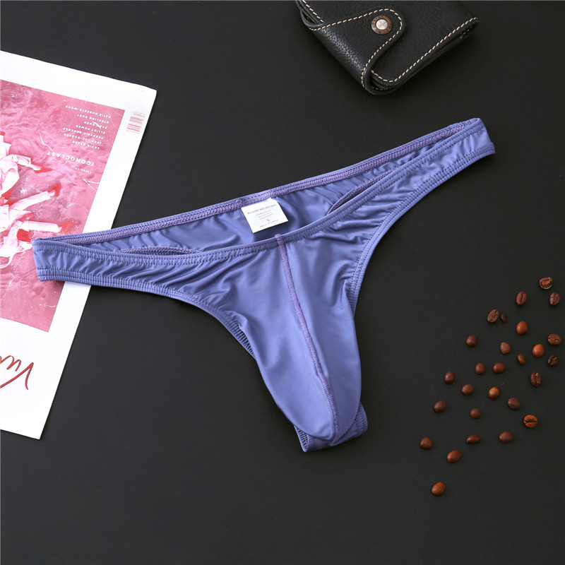 Ljetne muške thong gaćice od Ice Silk, prozračne, niski struk, bez šavova, ružičaste boje