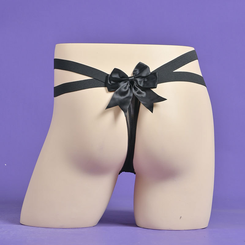 2025 novi Bow-knot čipkasti tanga set, prozirni trokutasti dizajn, svilenkasto glatko, elastično