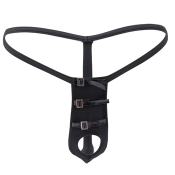 Muški G-String s otvorom, bondage stil, niski struk, uski kroj, otkriva stražnjicu