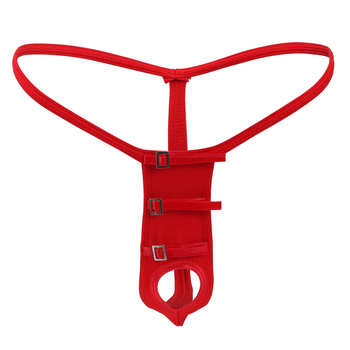 Muški G-String s otvorom, bondage stil, niski struk, uski kroj, otkriva stražnjicu