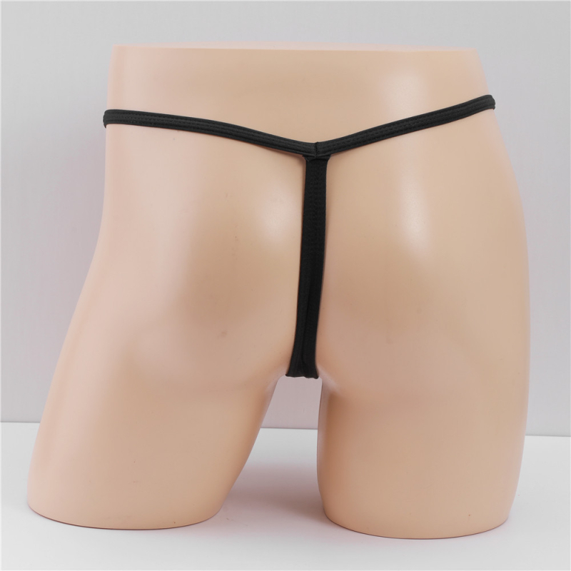 Muški G-String s otvorom, bondage stil, niski struk, uski kroj, otkriva stražnjicu