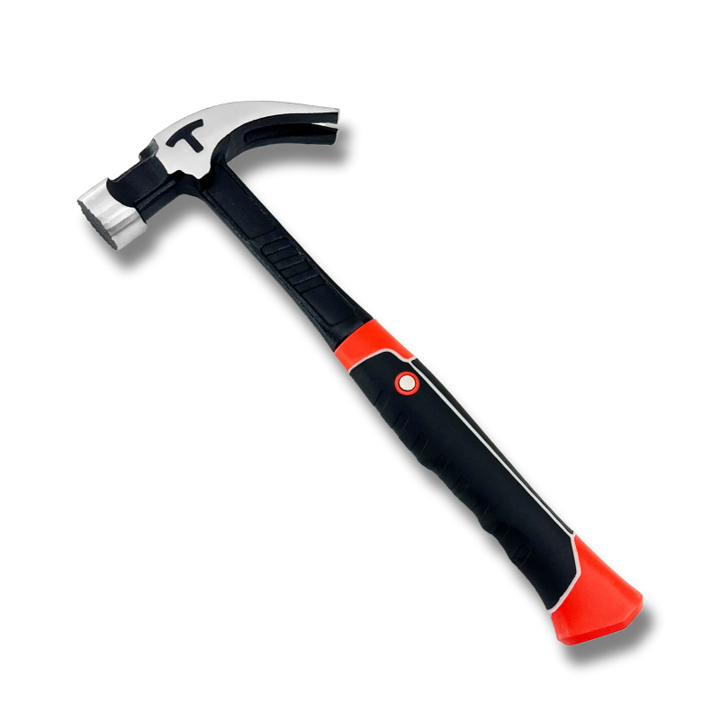 Ciocan monobloc din oțel cu carbon înalt, cap cu gheară, formă octagonală, pentru scoaterea cuiului, magnet puternic