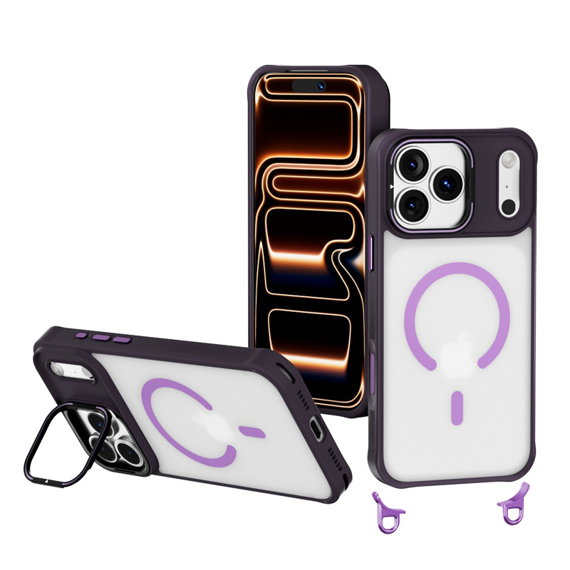 Držač s kožnim dojmom za iPhone 17 Pro Max magnetska futrola