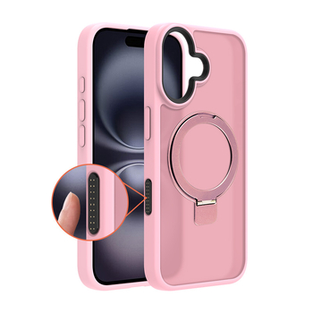 Maska za iPhone 16 s magnetskom podrškom i tipkom za kameru, TPU+PC, otporna na otiske prstiju, koža-sličan dojam, novi stil