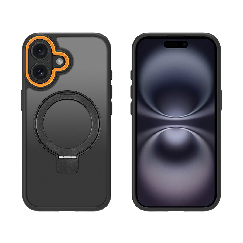 Maska za iPhone 16 s magnetskom podrškom i tipkom za kameru, TPU+PC, otporna na otiske prstiju, koža-sličan dojam, novi stil