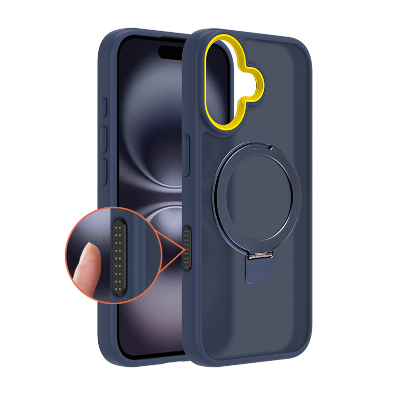 Maska za iPhone 16 s magnetskom podrškom i tipkom za kameru, TPU+PC, otporna na otiske prstiju, koža-sličan dojam, novi stil