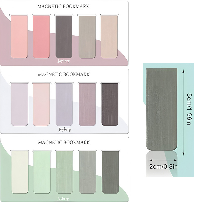 Semne de carte magnetice din PVC, set de 15 bucăți, cu două fețe, modele geometrice colorate, stil anime, accesorii pentru jurnal
