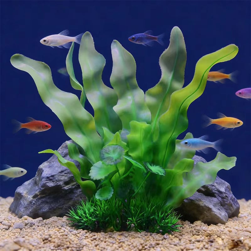 Yuzhijing Dekor krajolka akvarija – plastične umjetne vodene biljke za akvarij, 22 cm