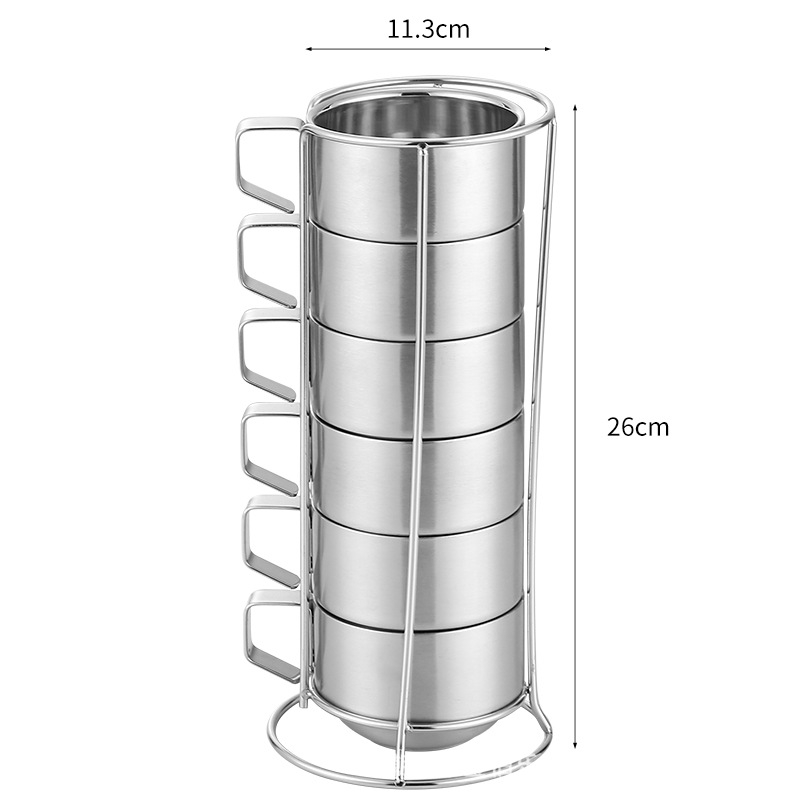Ceașcă de cafea din oțel inoxidabil, cu pereți dubli, pentru camping în aer liber și drumeții