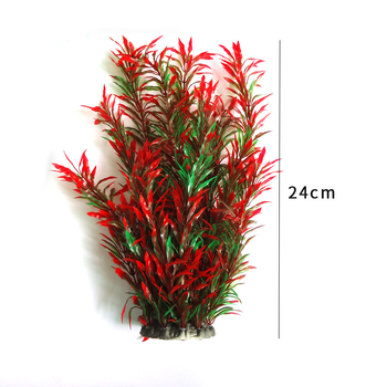 Umjetna akvarijska biljka s bambusovim lišćem, 38 cm, plastična dekoracija za akvarij