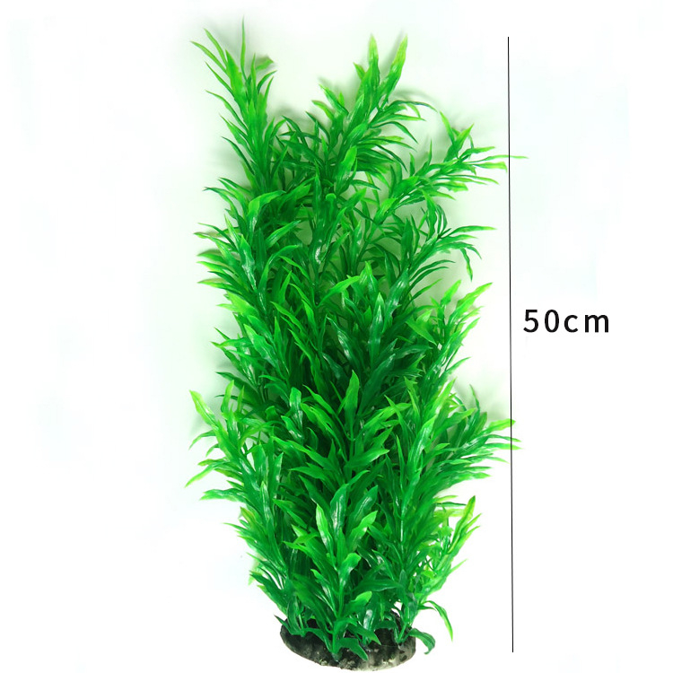 Umjetna akvarijska biljka s bambusovim lišćem, 38 cm, plastična dekoracija za akvarij