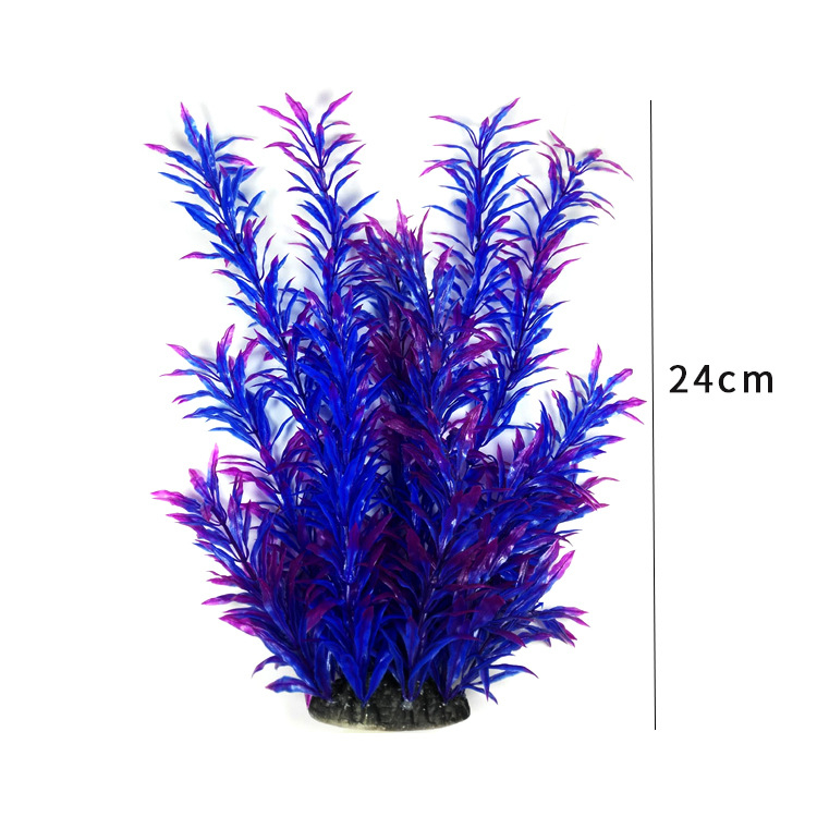 Umjetna akvarijska biljka s bambusovim lišćem, 38 cm, plastična dekoracija za akvarij