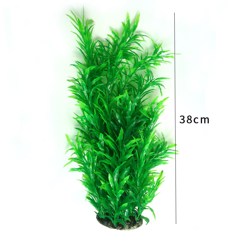 Umjetna akvarijska biljka s bambusovim lišćem, 38 cm, plastična dekoracija za akvarij