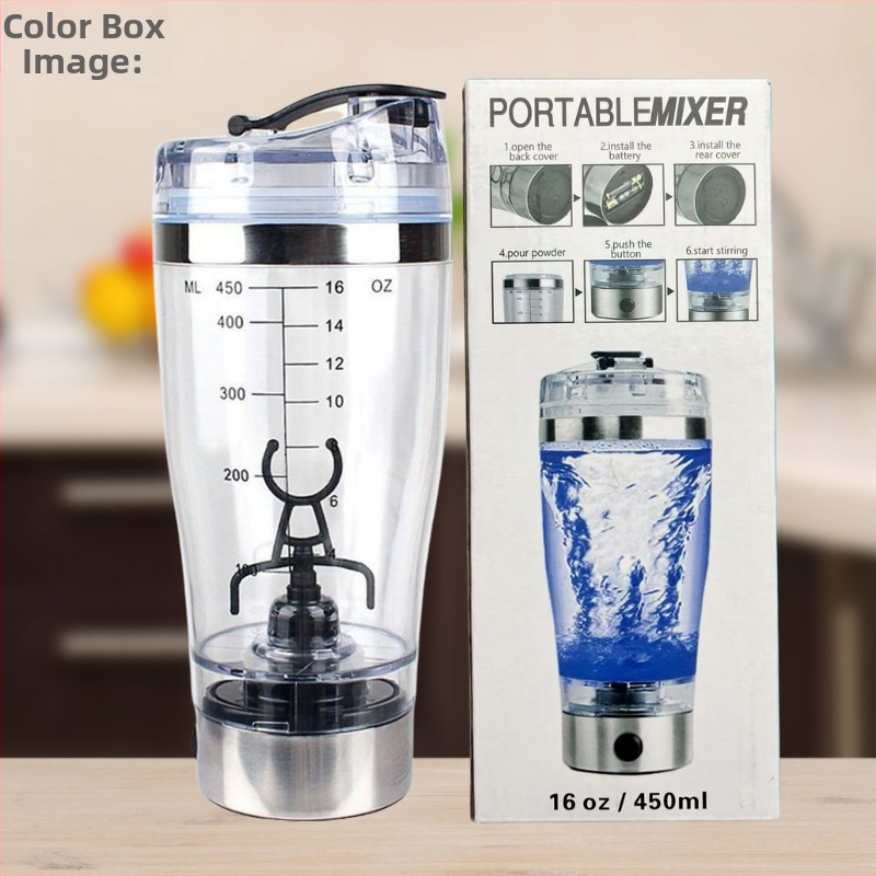 Shaker pentru proteine, capacitate mare, încărcare USB, amestecare automată pentru sport și fitness