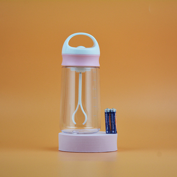 Cupă din plastic rezistentă la temperatură pentru milkshake, cu mâner și scară de măsurare, amestecător electric automat