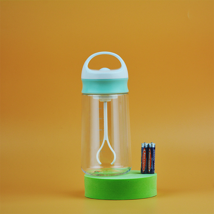 Cupă din plastic rezistentă la temperatură pentru milkshake, cu mâner și scară de măsurare, amestecător electric automat
