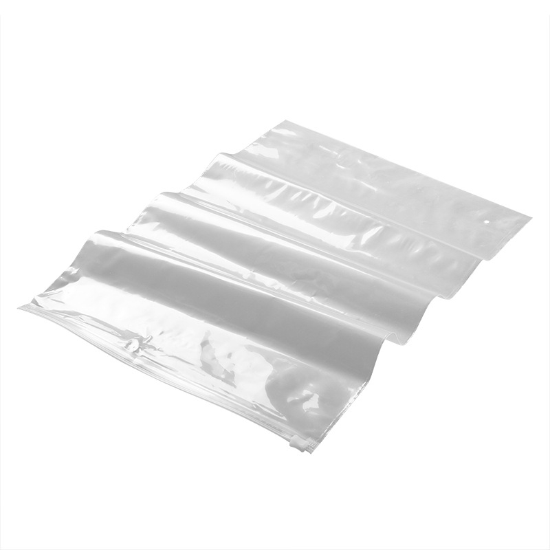Pungă PE transparentă cu avertisment pentru haine, șosete și lenjerie, închidere automată, pungă din plastic mat