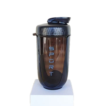 Shaker portabil pentru proteine cu mâner din frânghie, plastic alimentar, model 2025