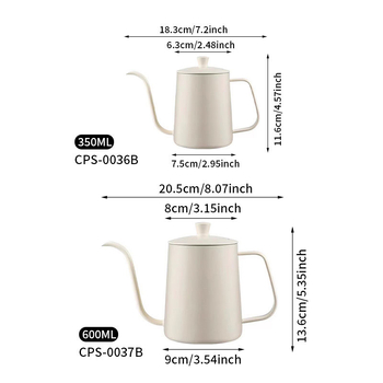 Winwintea ceainic pentru cafea pour-over din oțel inoxidabil 304 cu capac, corp îngroșat, cioc lung și îngust, pentru uz casnic