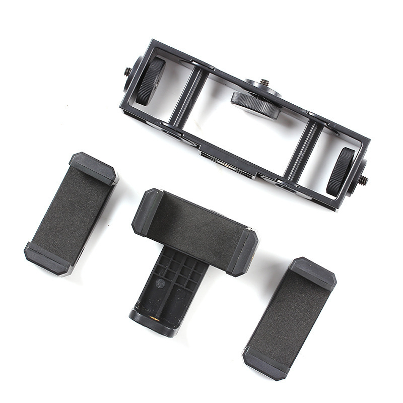 Десктоп стойка за мобилен телефон за лайвстрийминг със скоба за три позиции и двойна позиция, преносим многофункционален трипод