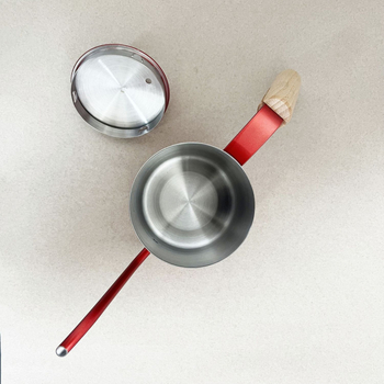 Ceainic pentru cafea pour-over cu gooseneck, din oțel inoxidabil, cioc lung și îngust, mâner din lemn masiv