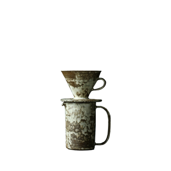 Set ceramic pentru cafea, pentru preparare manuală acasă, cu V60 pour-over și filtru japonez, realizat manual