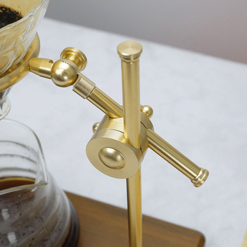 Cană de cafea turnată manual din sticlă borosilicat, suport din alamă și filtru de cafea pentru picurare