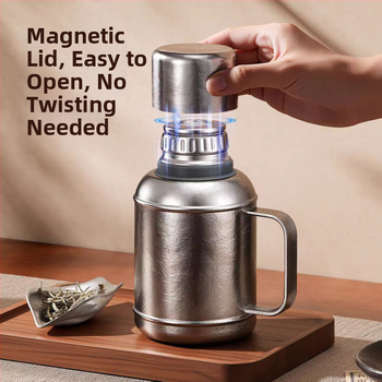 Ceainic izolat din titan pur pentru ceai și cafea – birou, acasă și utilizare în aer liber