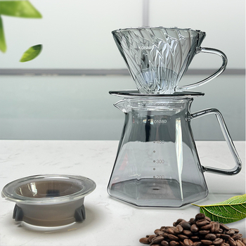 Moka pot din sticlă borosilicat de înaltă temperatură, realizare manuală, design inspirat de nori, aparat pentru infuzie, gri fumuriu, rezistent la temperaturi