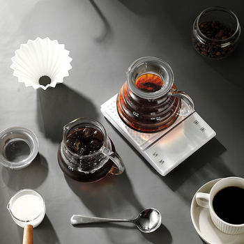 Cană de cafea din sticlă rezistentă la căldură, pentru filtru turnat manual, 360ml/600ml