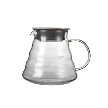 Cană de cafea din sticlă rezistentă la căldură, pentru filtru turnat manual, 360ml/600ml