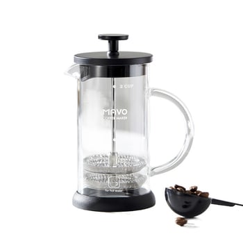 Cafetieră franceză din sticlă cu filtru dublu