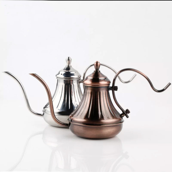 Ceainic pour-over din oțel inoxidabil 304, gură lungă îngustă, finisaj bronz
