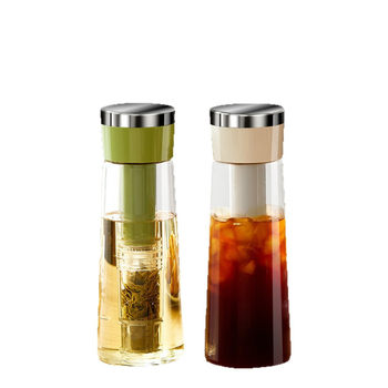 Set pentru extracție la rece din sticlă borosilică: ceainic pentru cafea rece, ceașcă pentru cafea rece, sticluță cu apă rece, sticluță cu ceai de fructe