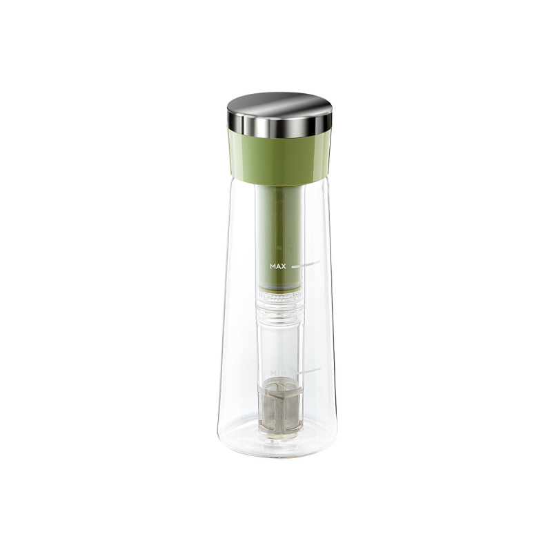Set pentru extracție la rece din sticlă borosilică: ceainic pentru cafea rece, ceașcă pentru cafea rece, sticluță cu apă rece, sticluță cu ceai de fructe