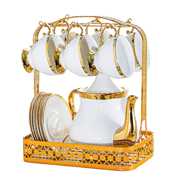 Set ceramic de cafea și farfurioare cu design european minimalist pentru birou și ceaiul de după-amiază, protecție împotriva arsurilor