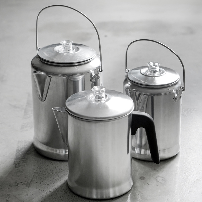 Ceainic din oțel inoxidabil pentru cafea și ceai, capacitate 9 căni, filtrare prin picurare și fierbere, uz comercial