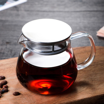 Vas de cafea din sticla cu capac, pentru uz casnic – recipient filtrant portabil pentru cold brew și preparare prin turnare manuală.