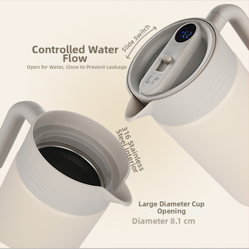 Termos izolat cu afișaj de temperatură, interior și exterior din oțel inoxidabil 304, capacitate mare, termos pentru cafea și ceai, recipient de apă