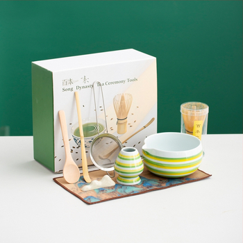 Set ceramic de matcha cu bol și tel pentru uz casnic