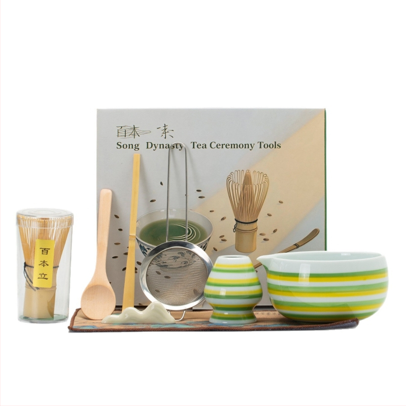 Set ceramic de matcha cu bol și tel pentru uz casnic