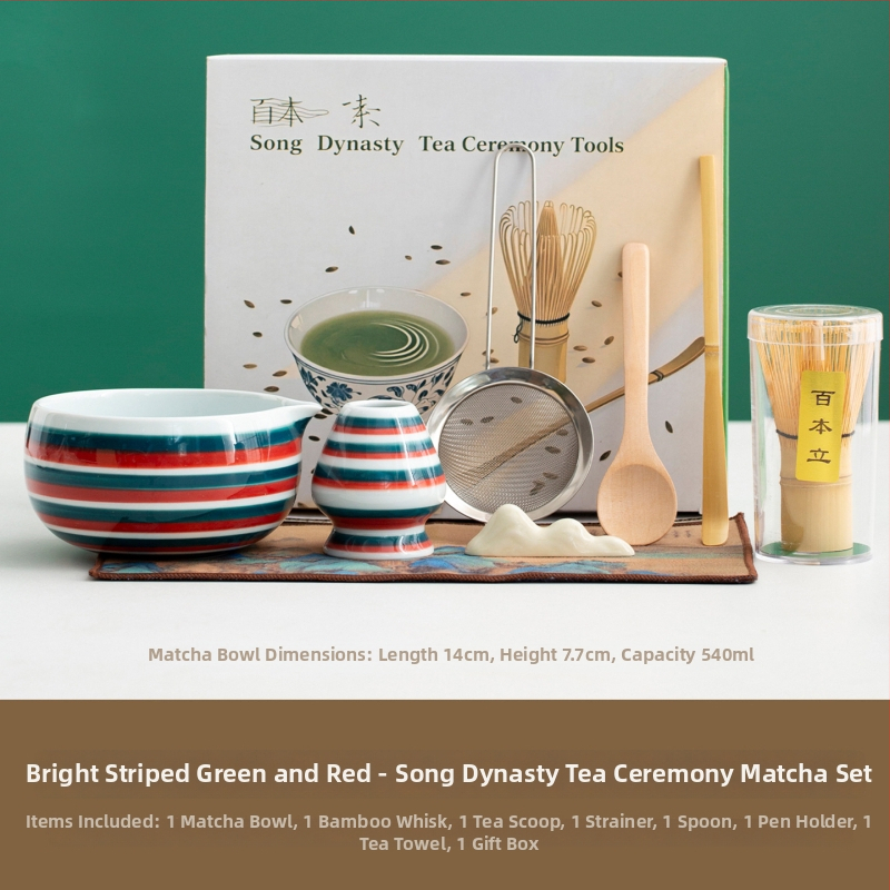 Set ceramic de matcha cu bol și tel pentru uz casnic