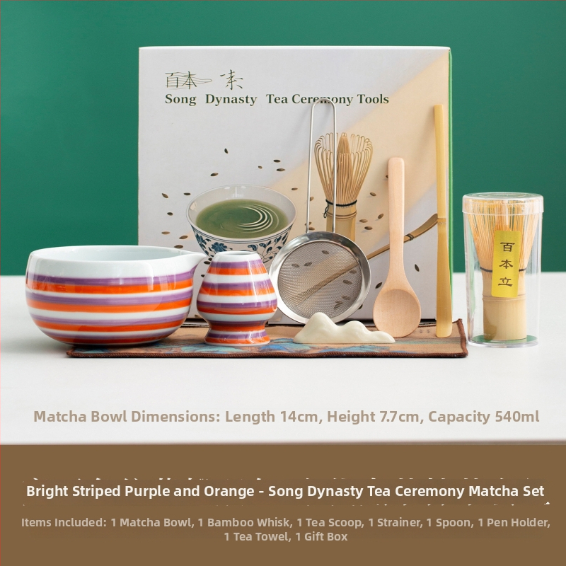 Set ceramic de matcha cu bol și tel pentru uz casnic