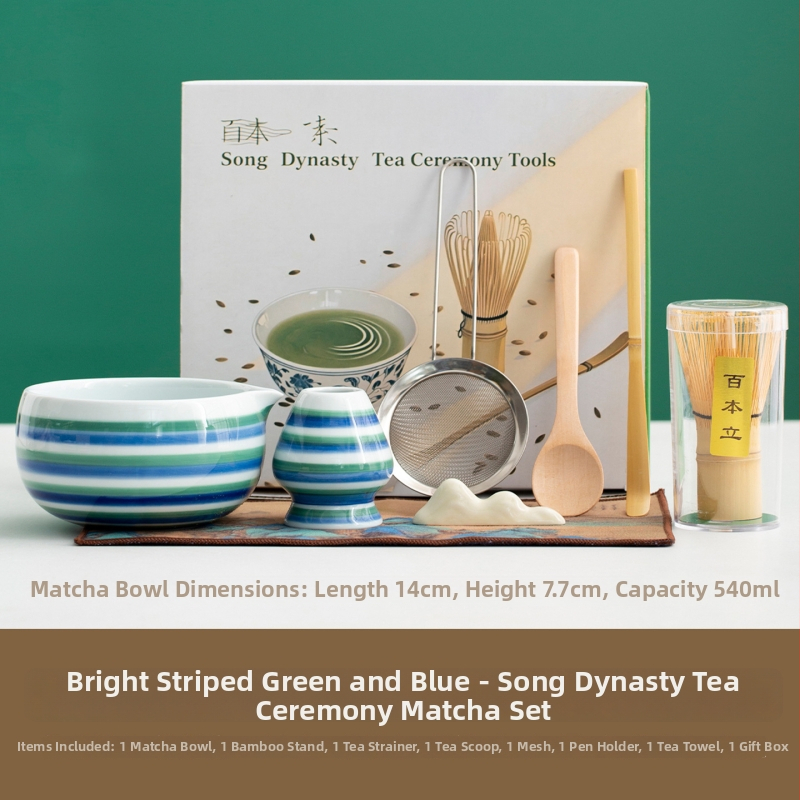 Set ceramic de matcha cu bol și tel pentru uz casnic