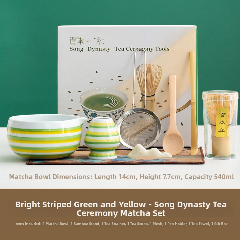 Set ceramic de matcha cu bol și tel pentru uz casnic