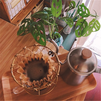 Cadru filtrant pentru cafea, pentru filtrare prin picurare, cu trei găuri, portabil, pliabil, din metal retro