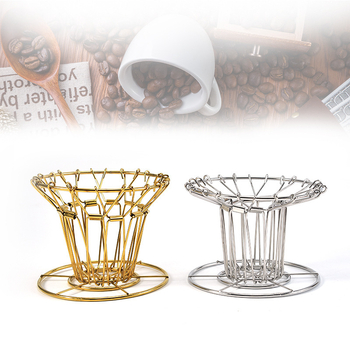 Cadru filtrant pentru cafea, pentru filtrare prin picurare, cu trei găuri, portabil, pliabil, din metal retro