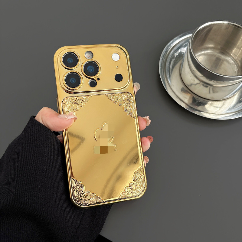 Luksuzni zaštitni kućište s elektropoliranom zlatnom tigrovom glavom za iPhone 17 Pro Max, kompatibilno s iPhone 16 i modelima 15/14/13